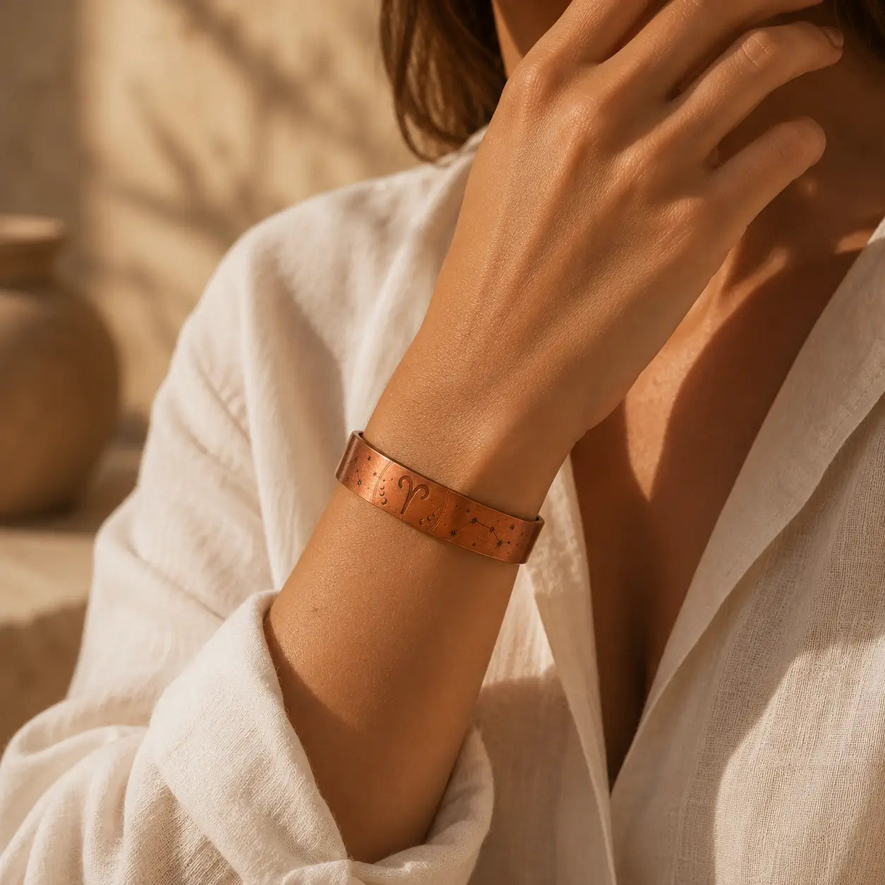 Bracelet Zodiaque Bélier en Cuivre Rouge