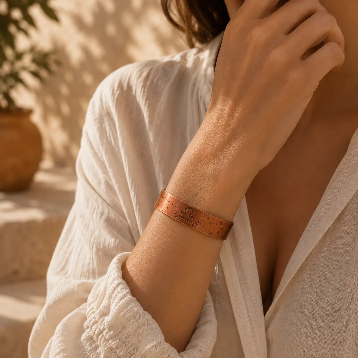 Bracelet Zodiaque Balance en Cuivre Rouge