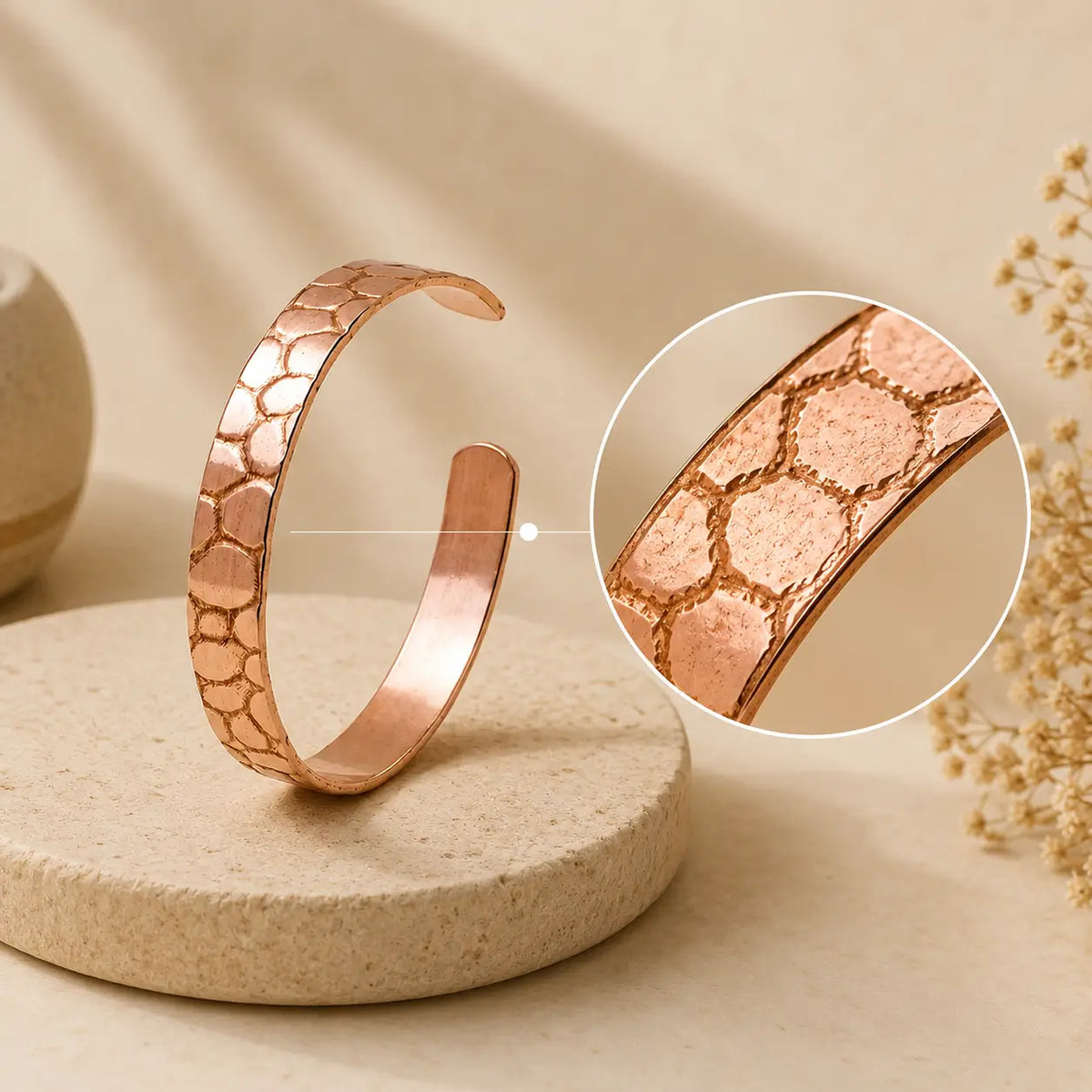 Bracelet Cuivre Martelé Premium