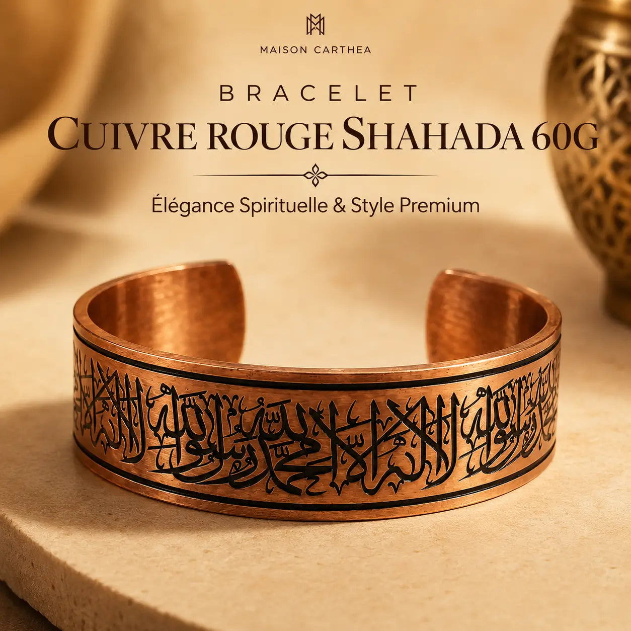 Bracelet Cuivre Rouge Shahada 60G