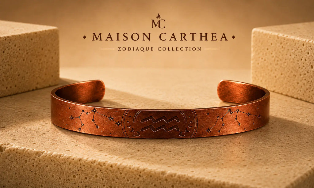 Bracelet Zodiaque Verseau en Cuivre Rouge