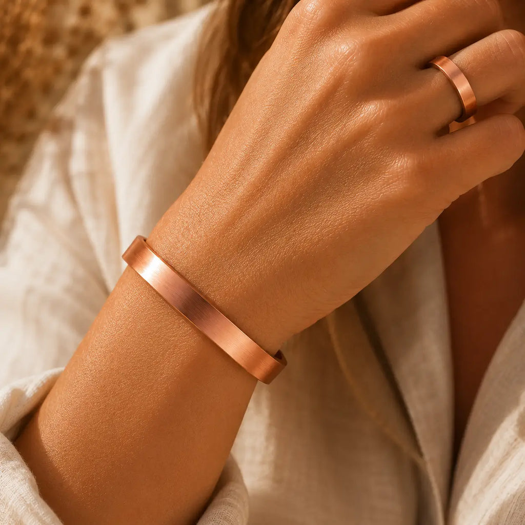 Pack Authentique — 2 Bracelets en Cuivre Rouge + Bague Offerte