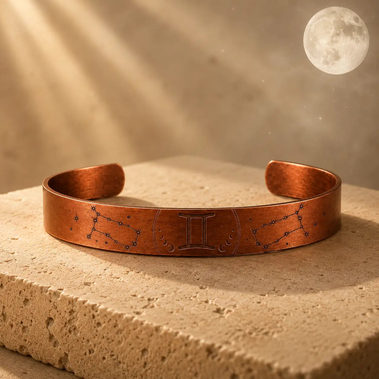 Bracelet Zodiaque Gémeaux en Cuivre Rouge