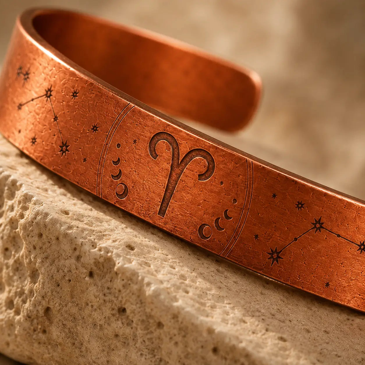 Bracelet Zodiaque Bélier en Cuivre Rouge