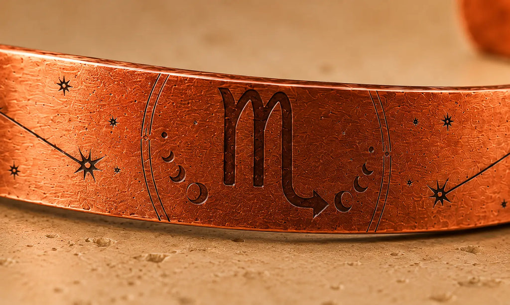 Bracelet Zodiaque Scorpion en Cuivre Rouge