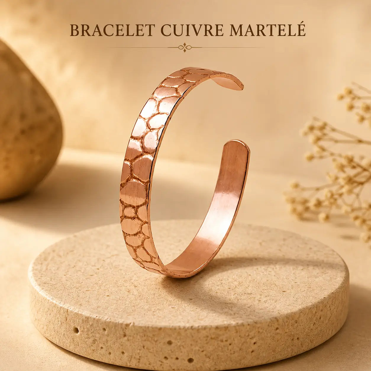 Bracelet Cuivre Martelé Premium