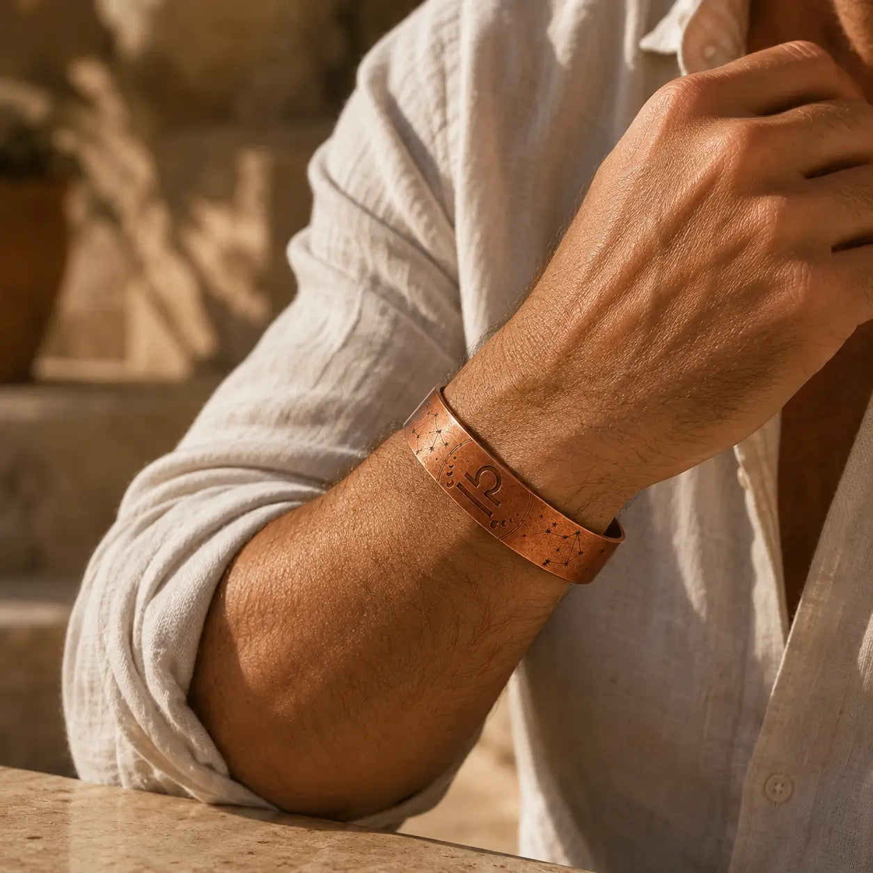 Bracelet Zodiaque Balance en Cuivre Rouge