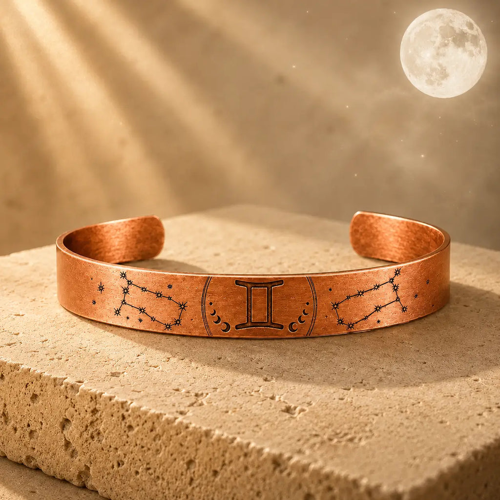 Bracelet Zodiaque Gémeaux en Cuivre Rouge