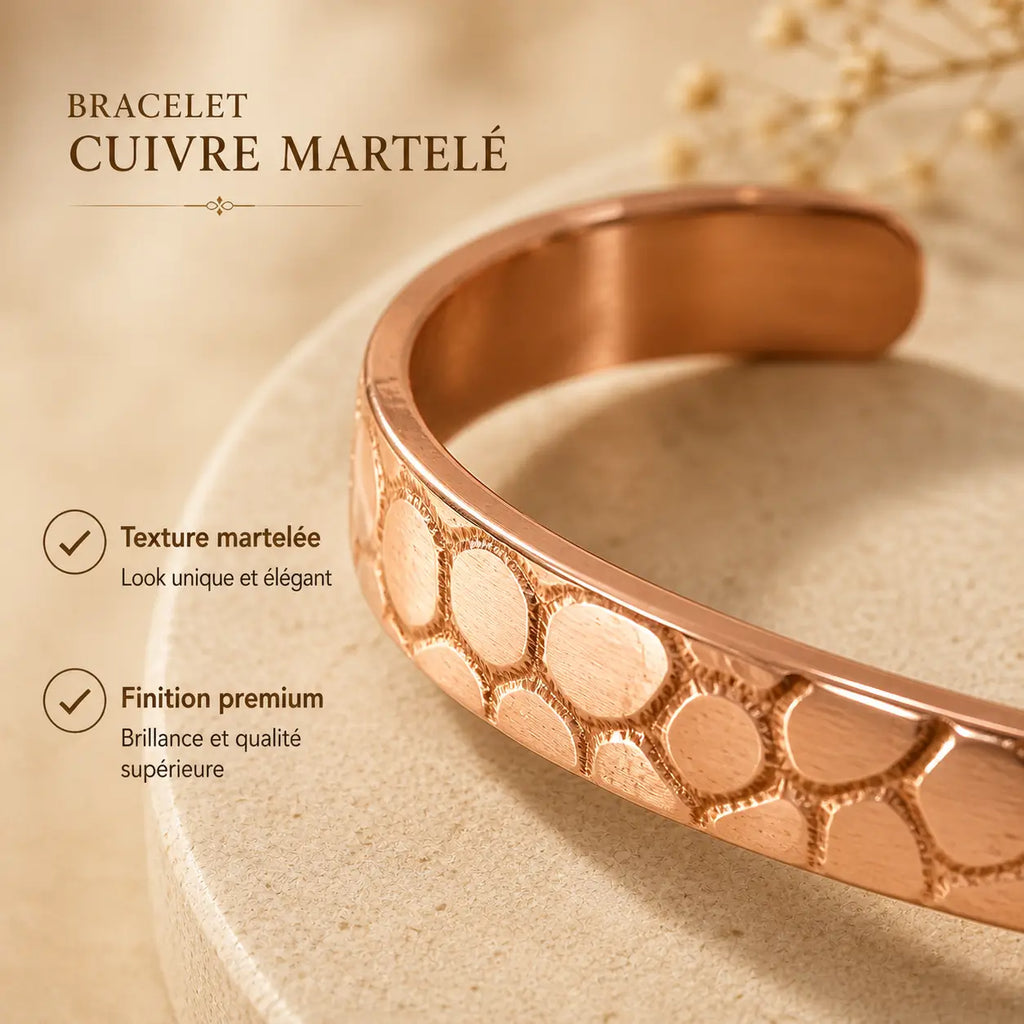 Bracelet Cuivre Martelé Premium