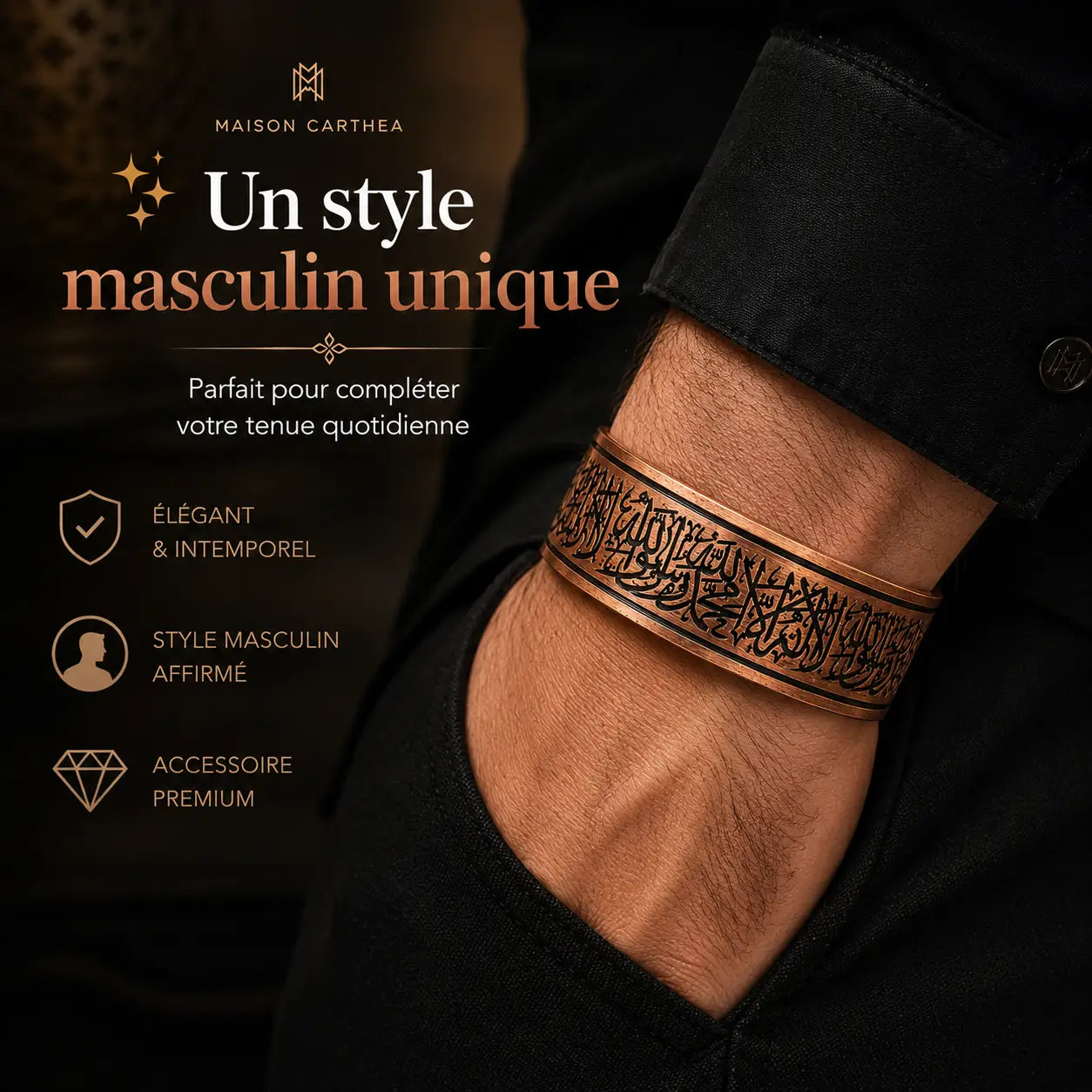 Bracelet Cuivre Rouge Shahada 60G