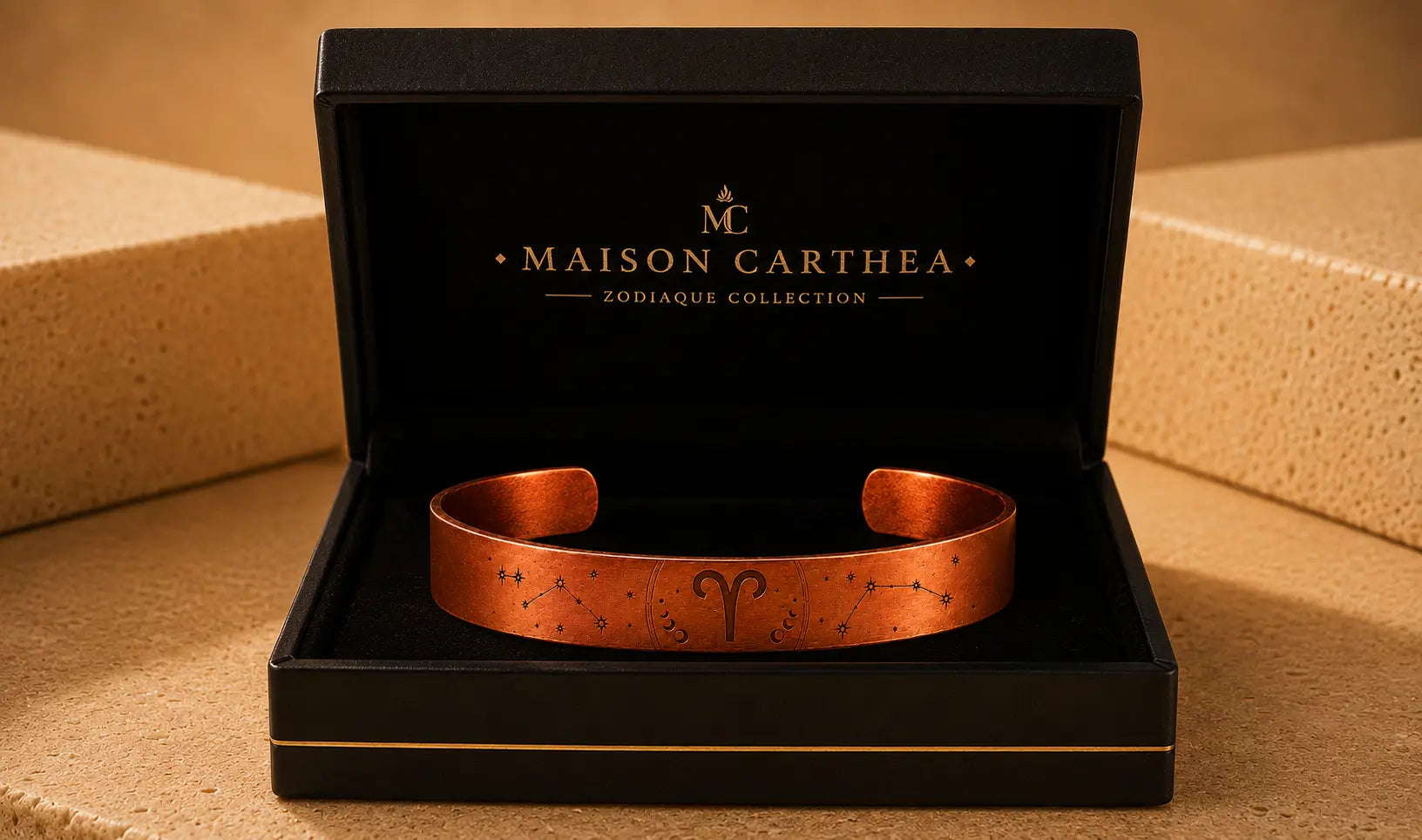 Bracelet Zodiaque Bélier en Cuivre Rouge
