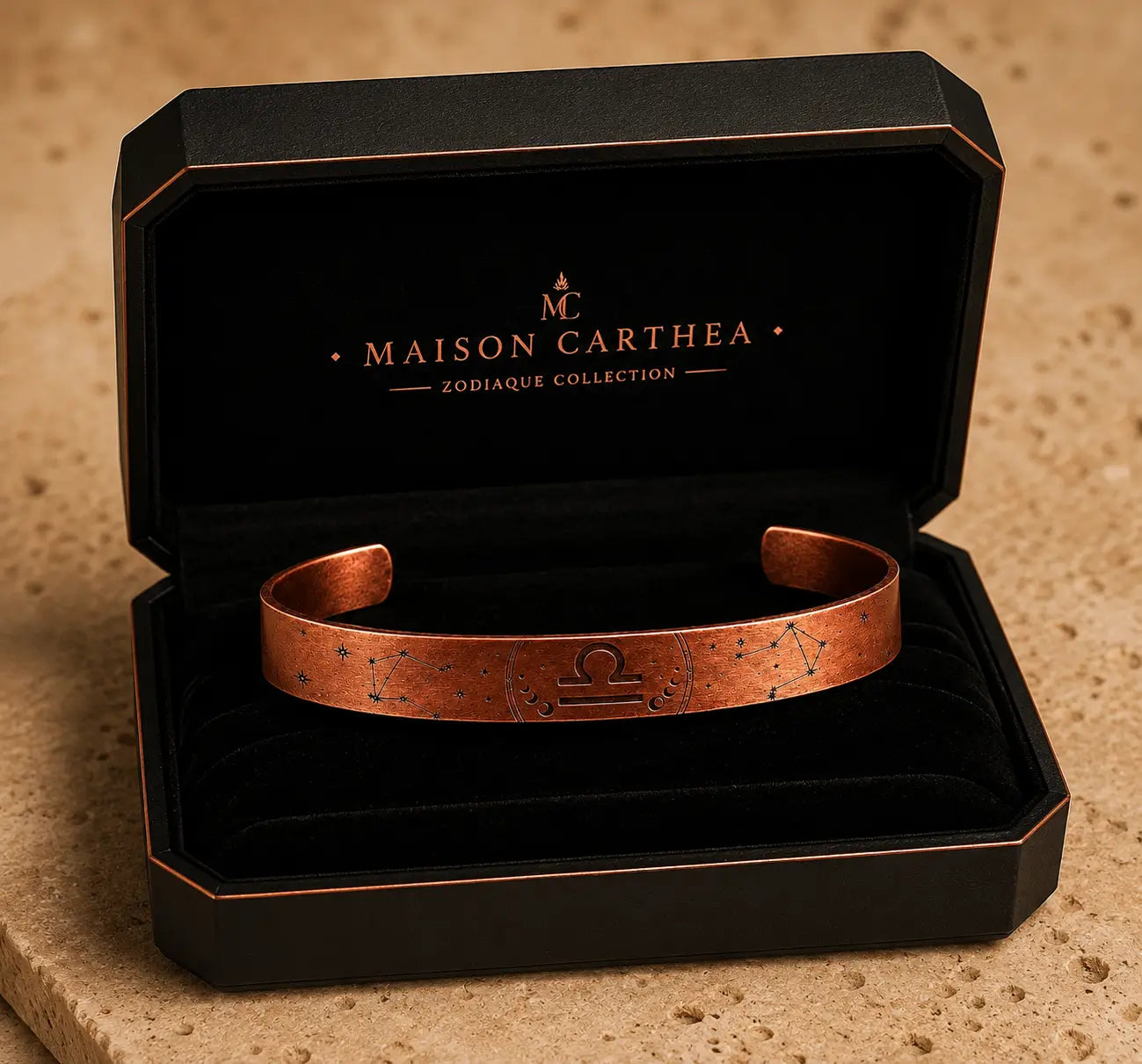 Bracelet Zodiaque Balance en Cuivre Rouge