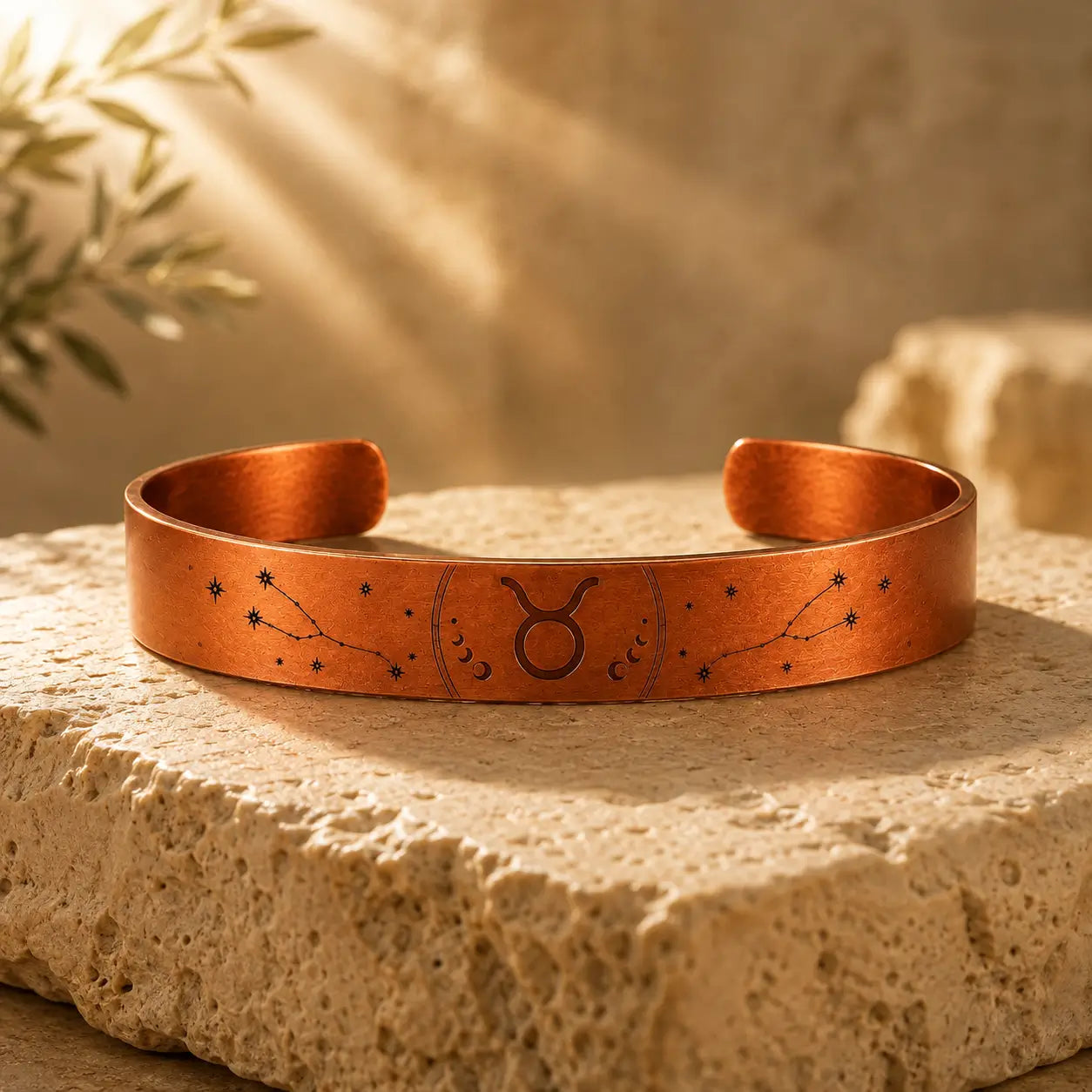 Bracelet Zodiaque Taureau en Cuivre Rouge