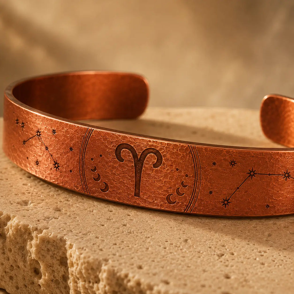 Bracelet Zodiaque Bélier en Cuivre Rouge