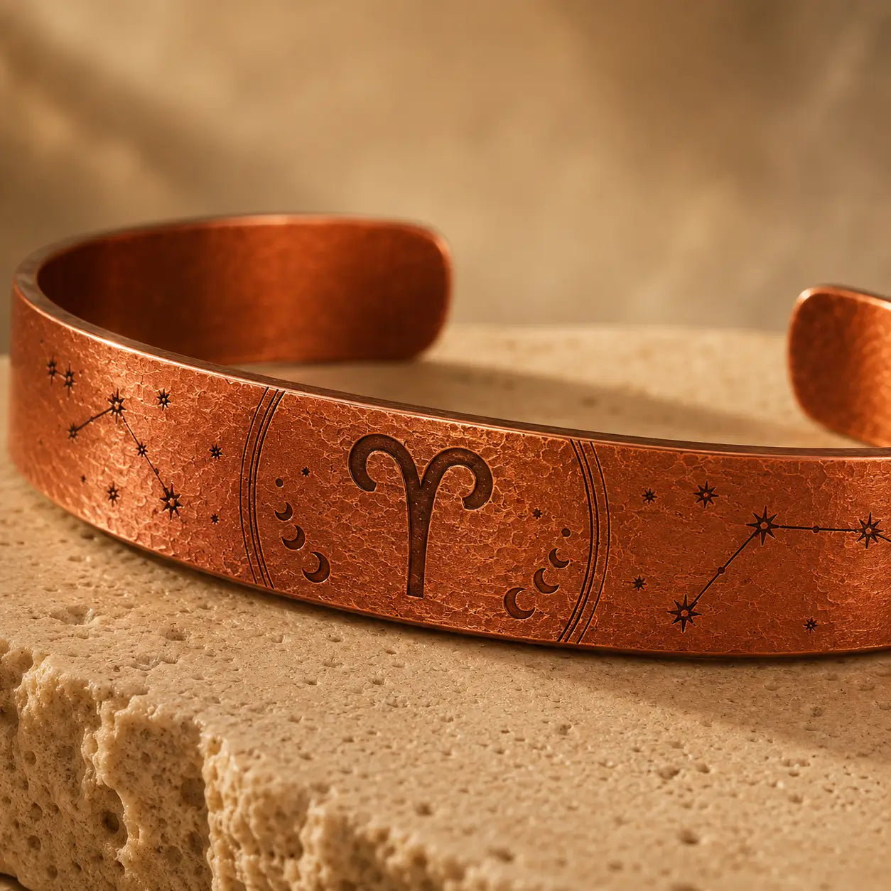Bracelet Zodiaque Bélier en Cuivre Rouge