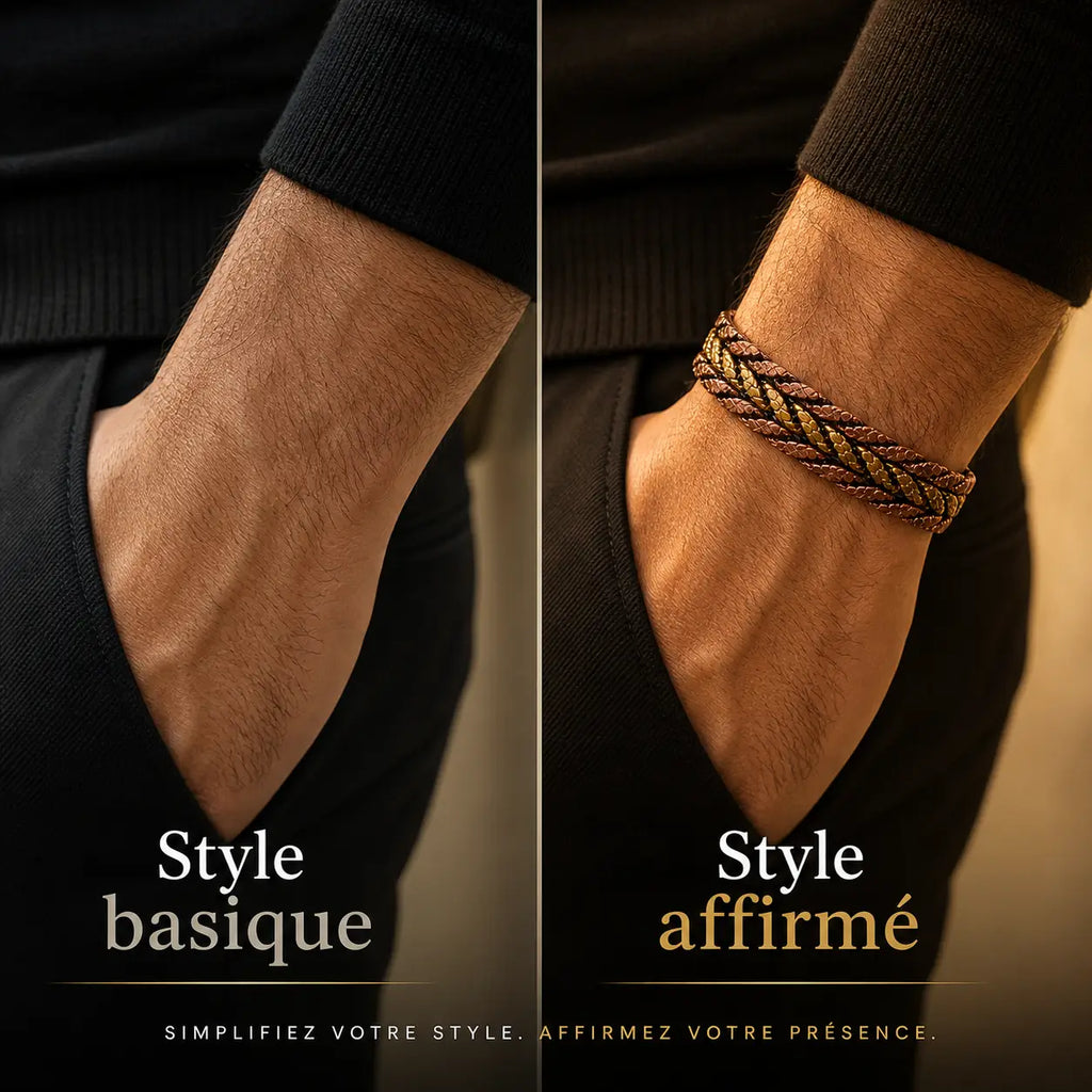 Pack Élégance Masculine – Bracelets en Cuivre Premium