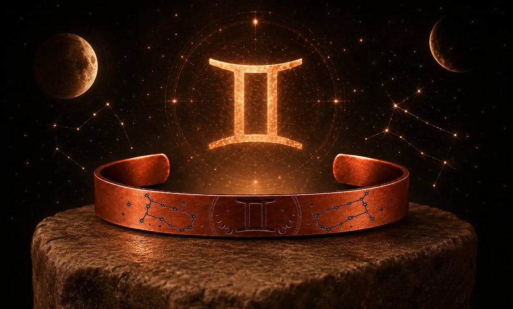 Bracelet Zodiaque Gémeaux en Cuivre Rouge