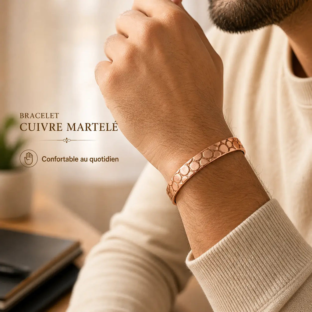 Bracelet Cuivre Martelé Premium
