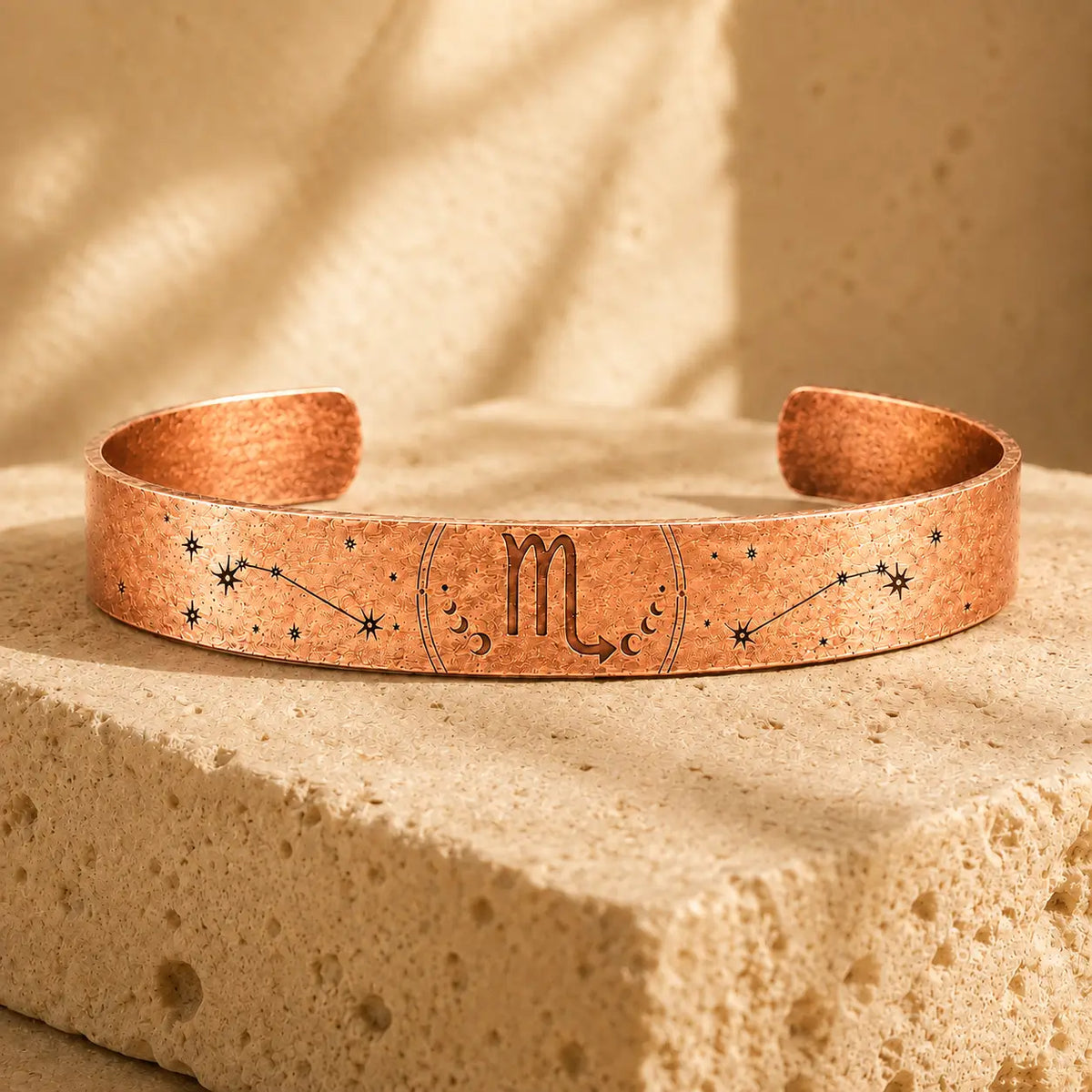 Bracelet Zodiaque Scorpion en Cuivre Rouge