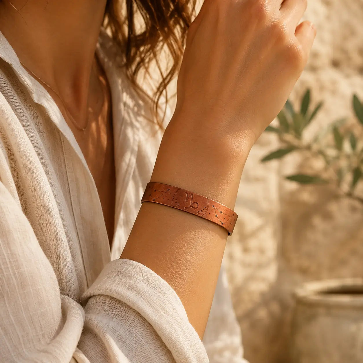 Bracelet Zodiaque Capricorne en Cuivre Rouge