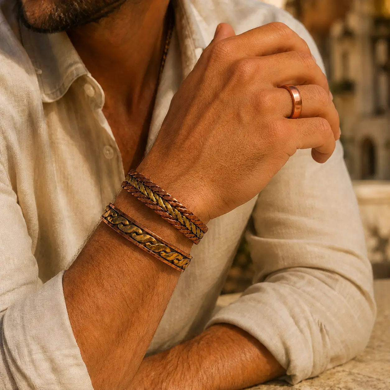 🏛️ Pack Héritage de Carthage — Bracelet Tressé Carthago + Bracelet Force d’Hannibal + Bague Offerte