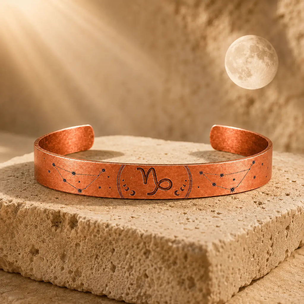 Bracelet Zodiaque Capricorne en Cuivre Rouge