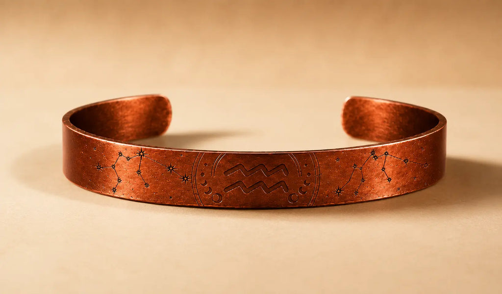 Bracelet Zodiaque Verseau en Cuivre Rouge