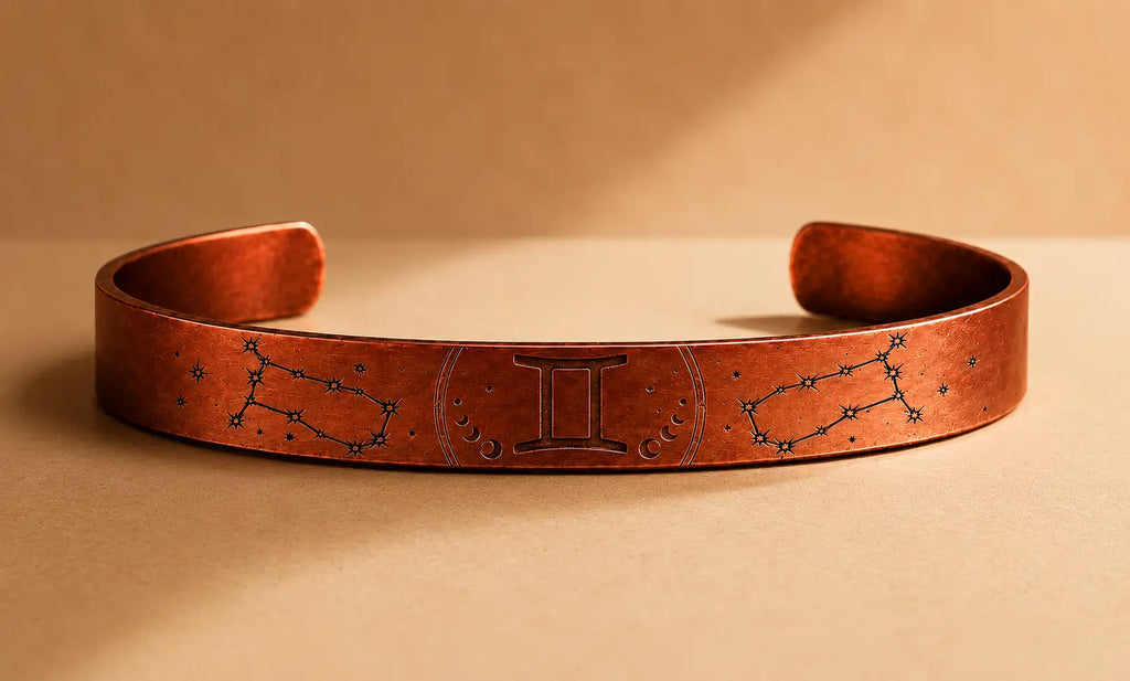 Bracelet Zodiaque Gémeaux en Cuivre Rouge