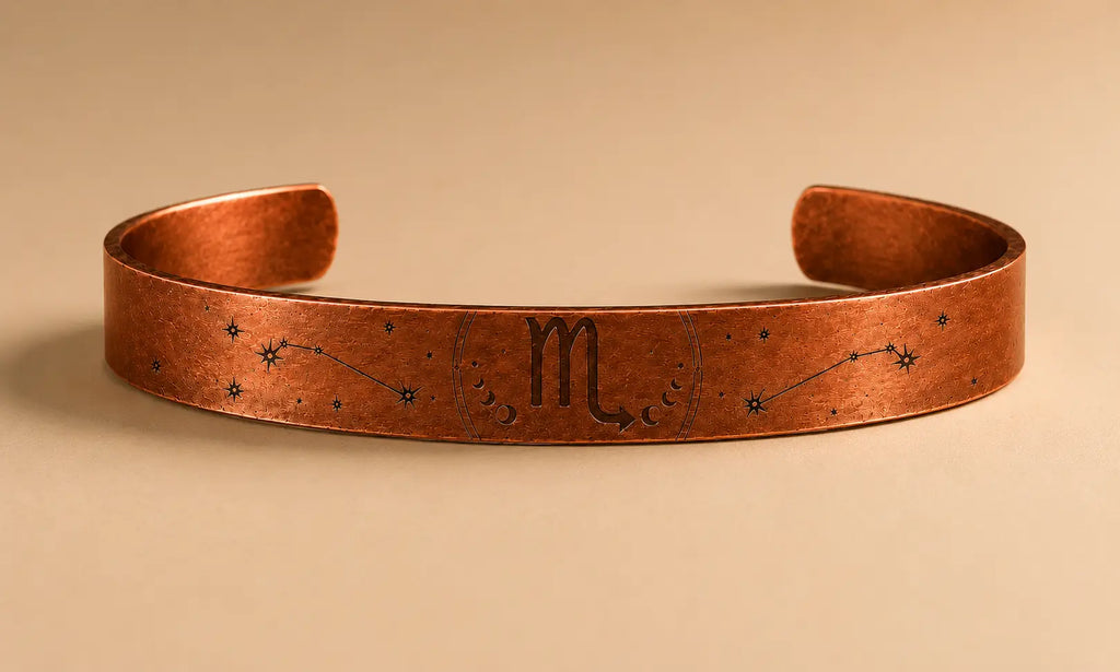 Bracelet Zodiaque Scorpion en Cuivre Rouge