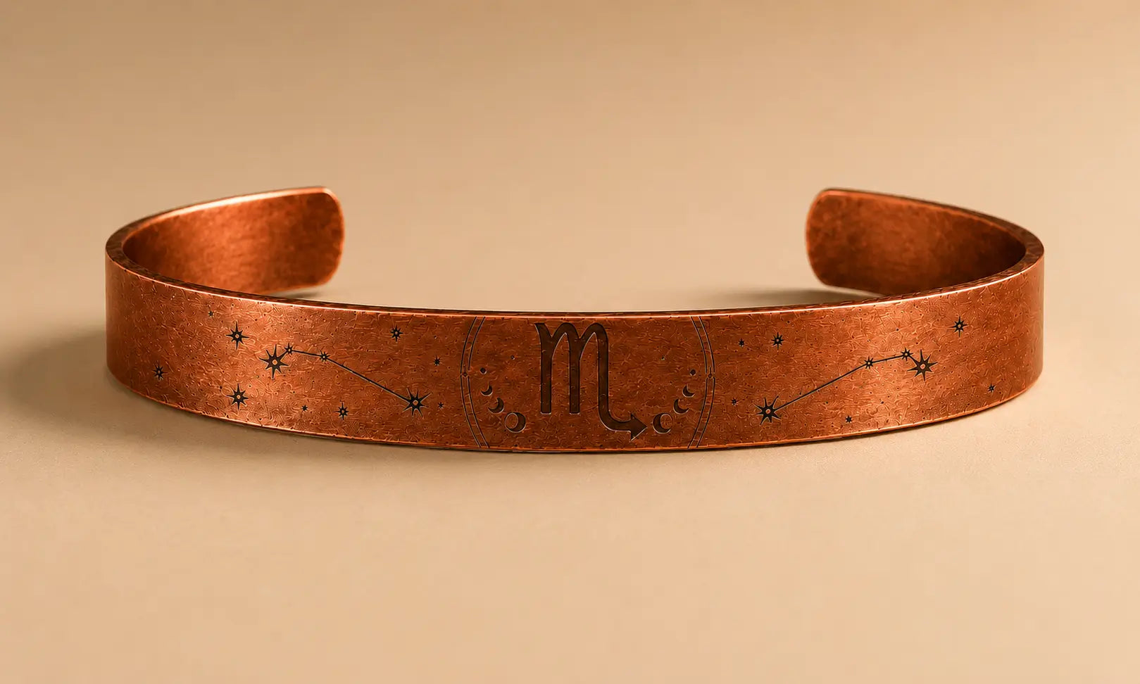 Bracelet Zodiaque Scorpion en Cuivre Rouge