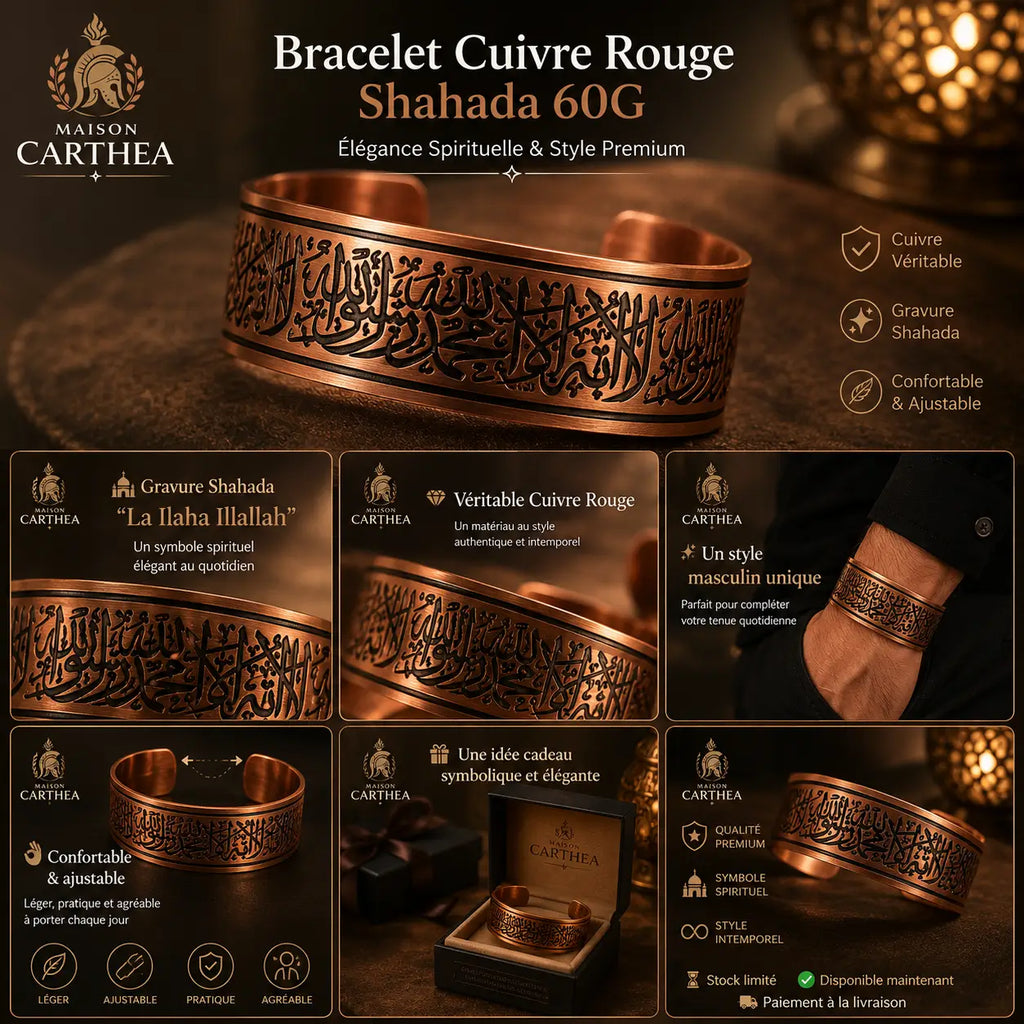 Bracelet Cuivre Rouge Shahada 60G