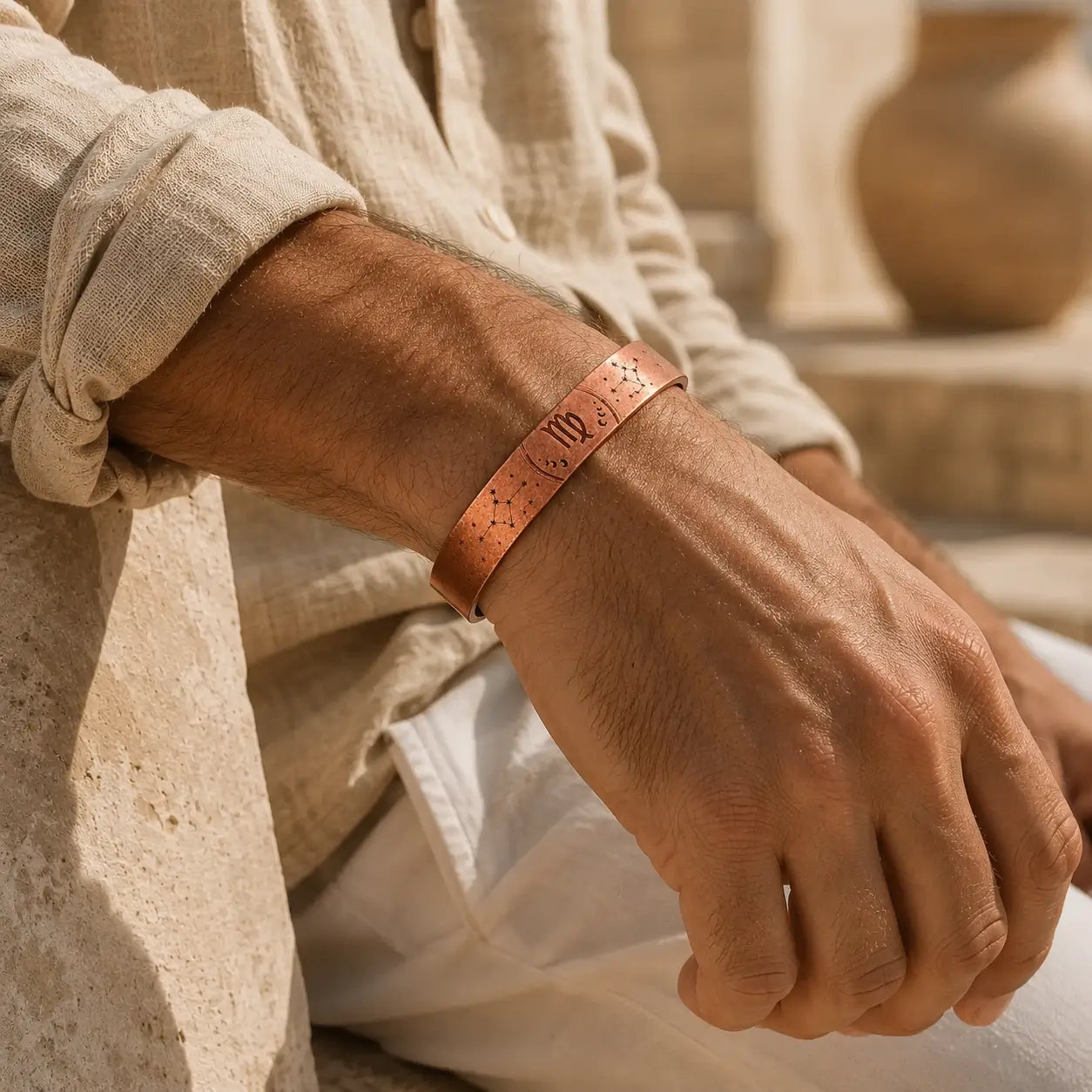 Bracelet Zodiaque Vierge en Cuivre Rouge