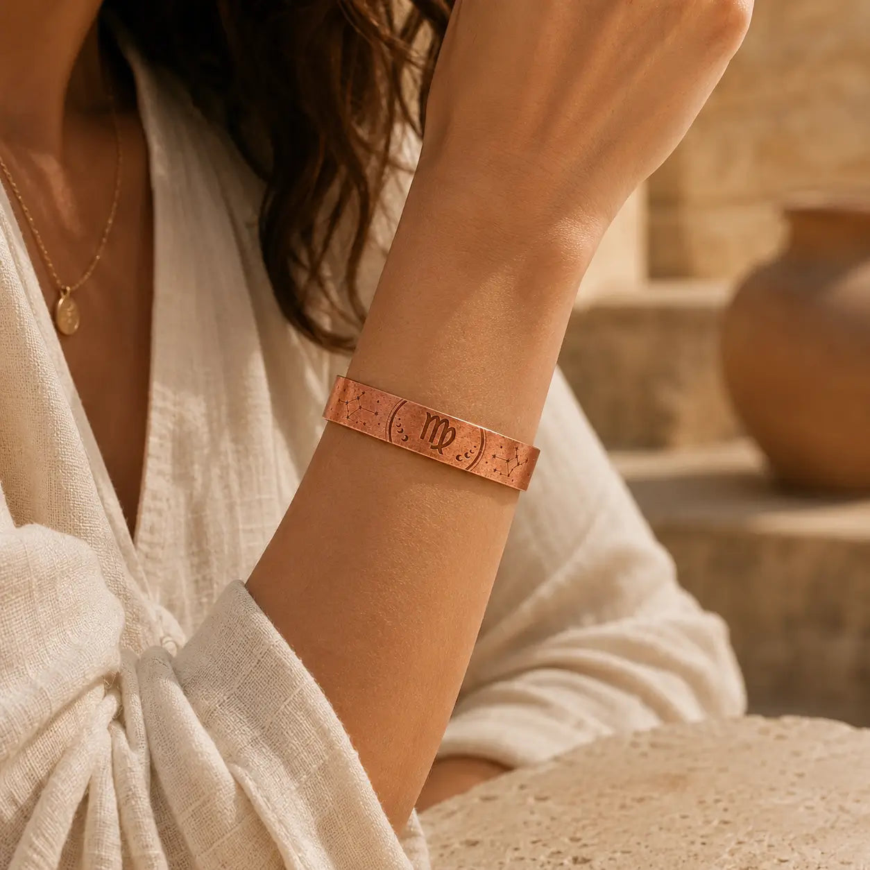 Bracelet Zodiaque Vierge en Cuivre Rouge