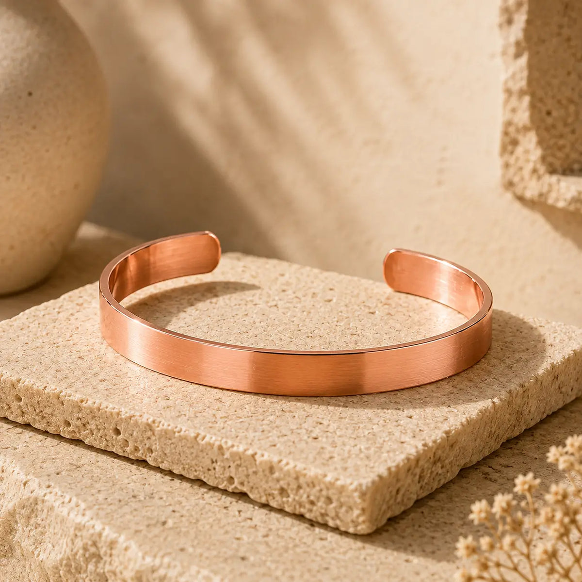 Bracelet en Cuivre Rouge Authentique + Bouteille de Nettoyage Offerte
