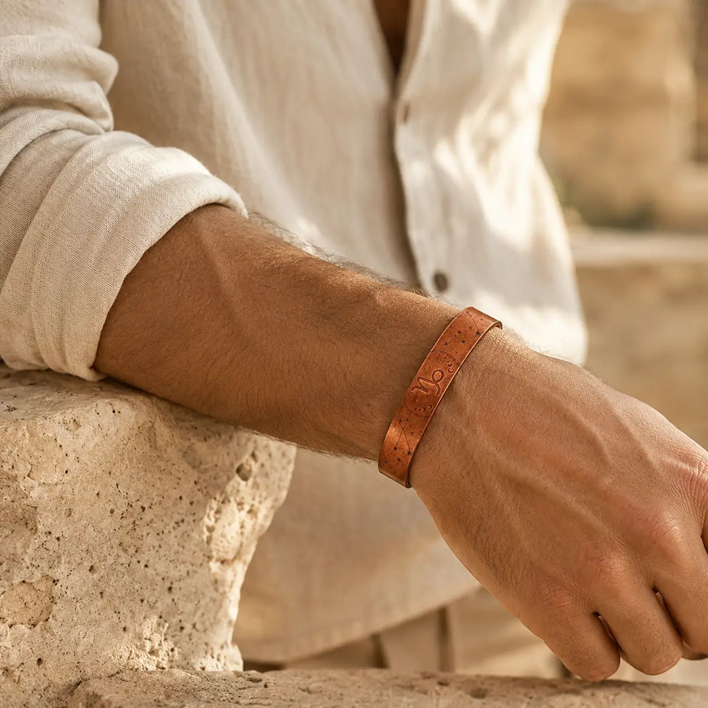 Bracelet Zodiaque Capricorne en Cuivre Rouge