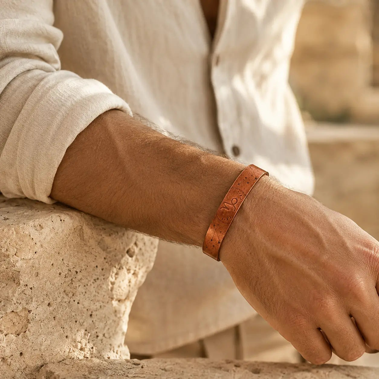 Bracelet Zodiaque Capricorne en Cuivre Rouge
