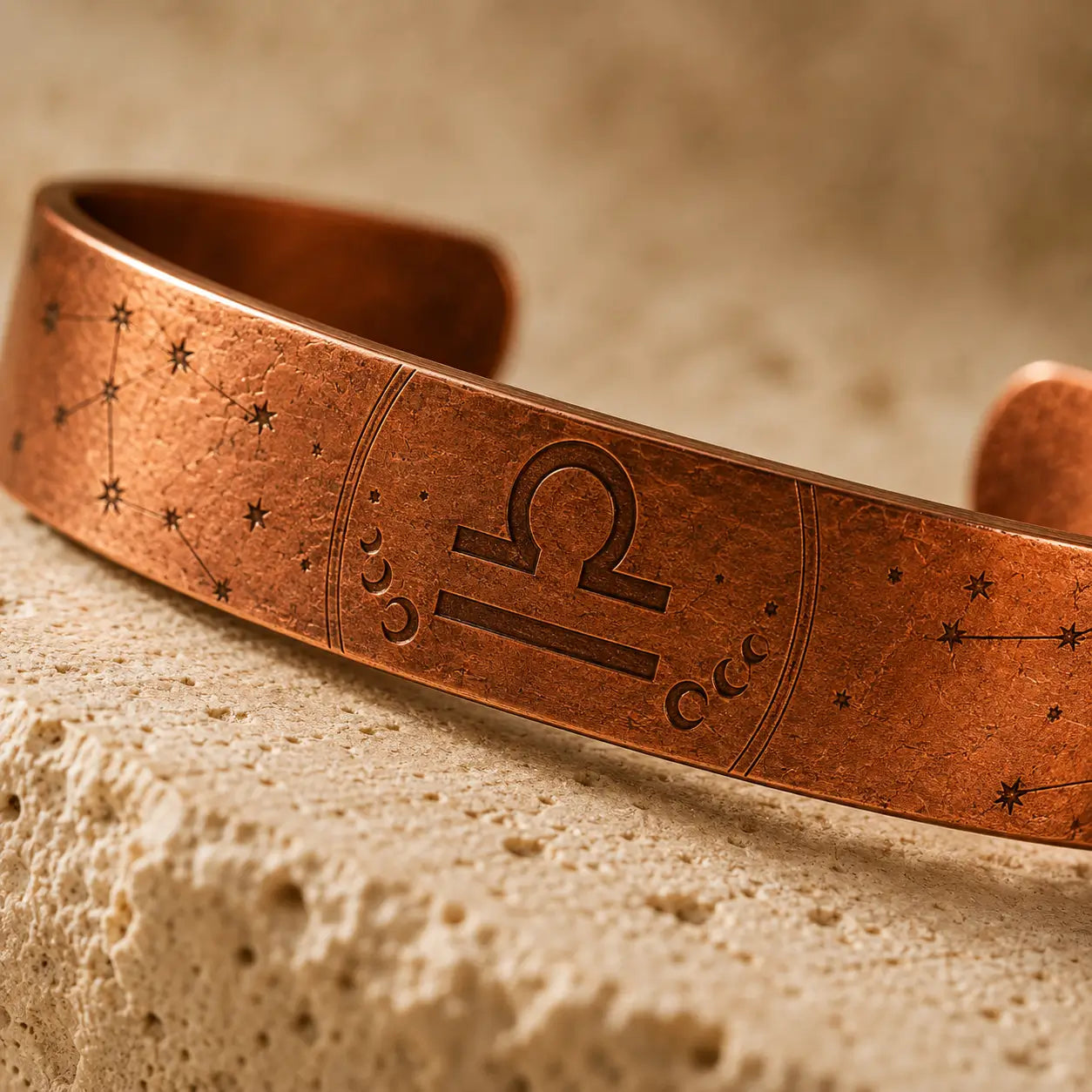 Bracelet Zodiaque Balance en Cuivre Rouge