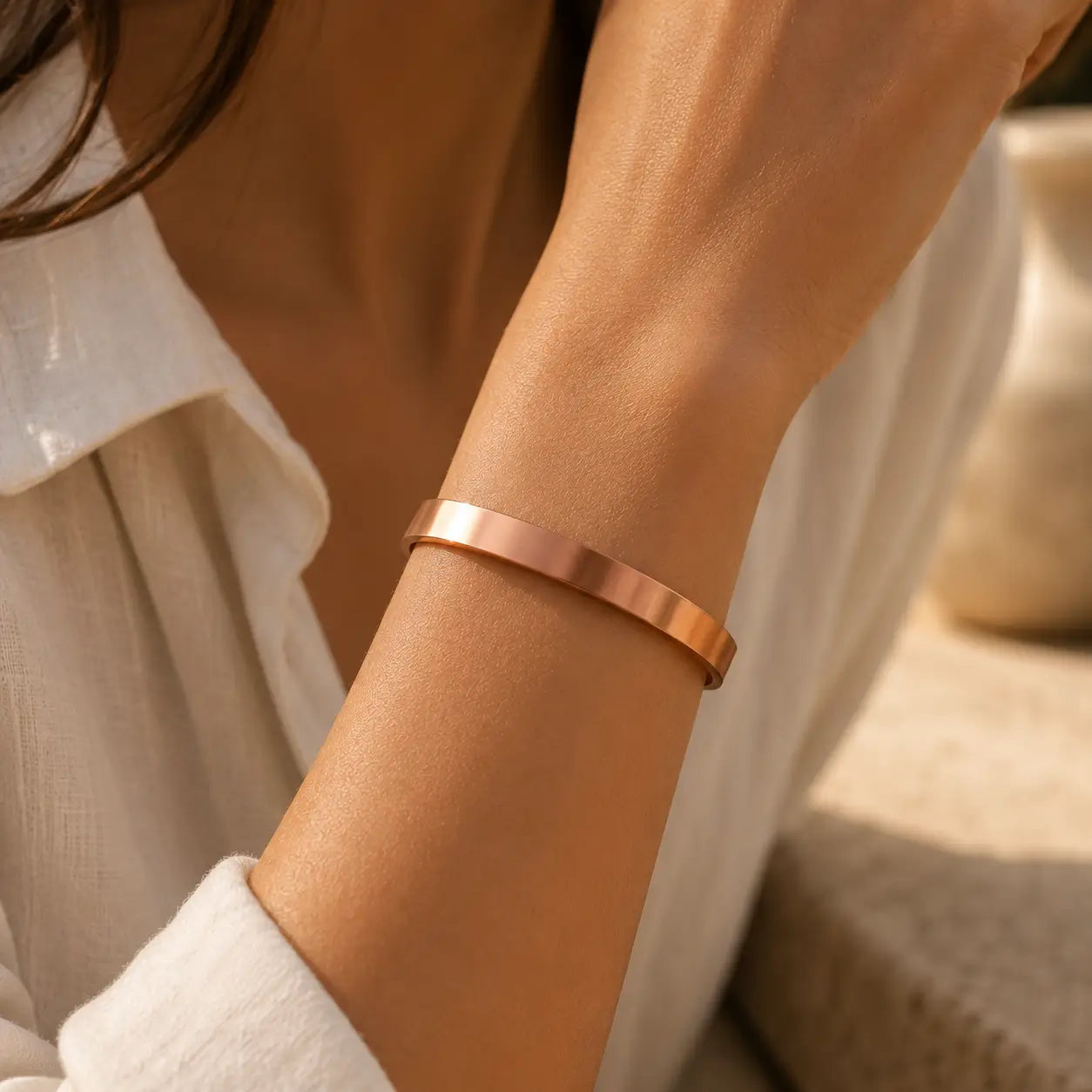 Bracelet en Cuivre Rouge Authentique + Bouteille de Nettoyage Offerte