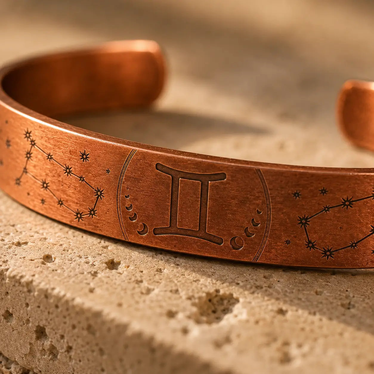 Bracelet Zodiaque Gémeaux en Cuivre Rouge