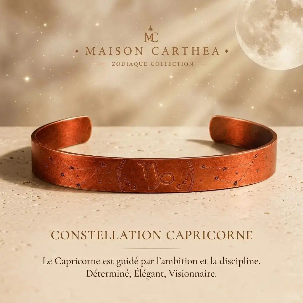 Bracelet Zodiaque Capricorne en Cuivre Rouge
