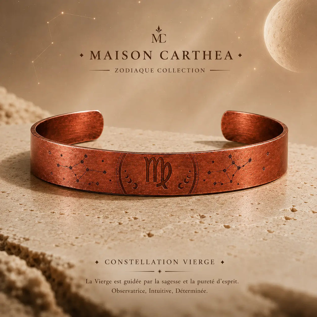 Bracelet Zodiaque Vierge en Cuivre Rouge