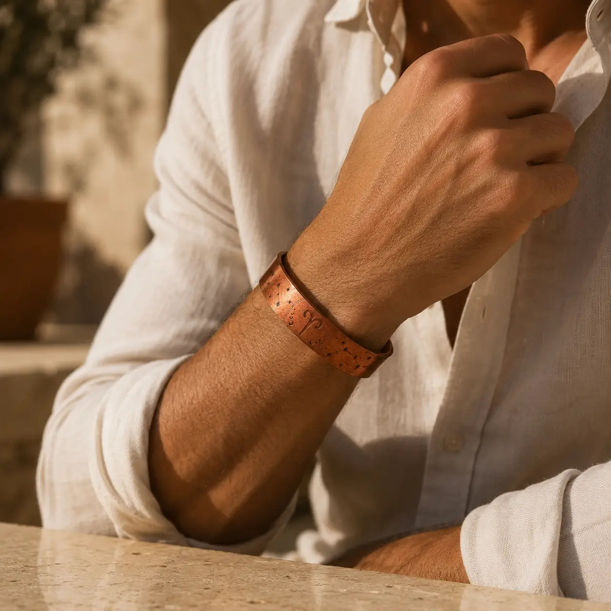 Bracelet Zodiaque Bélier en Cuivre Rouge
