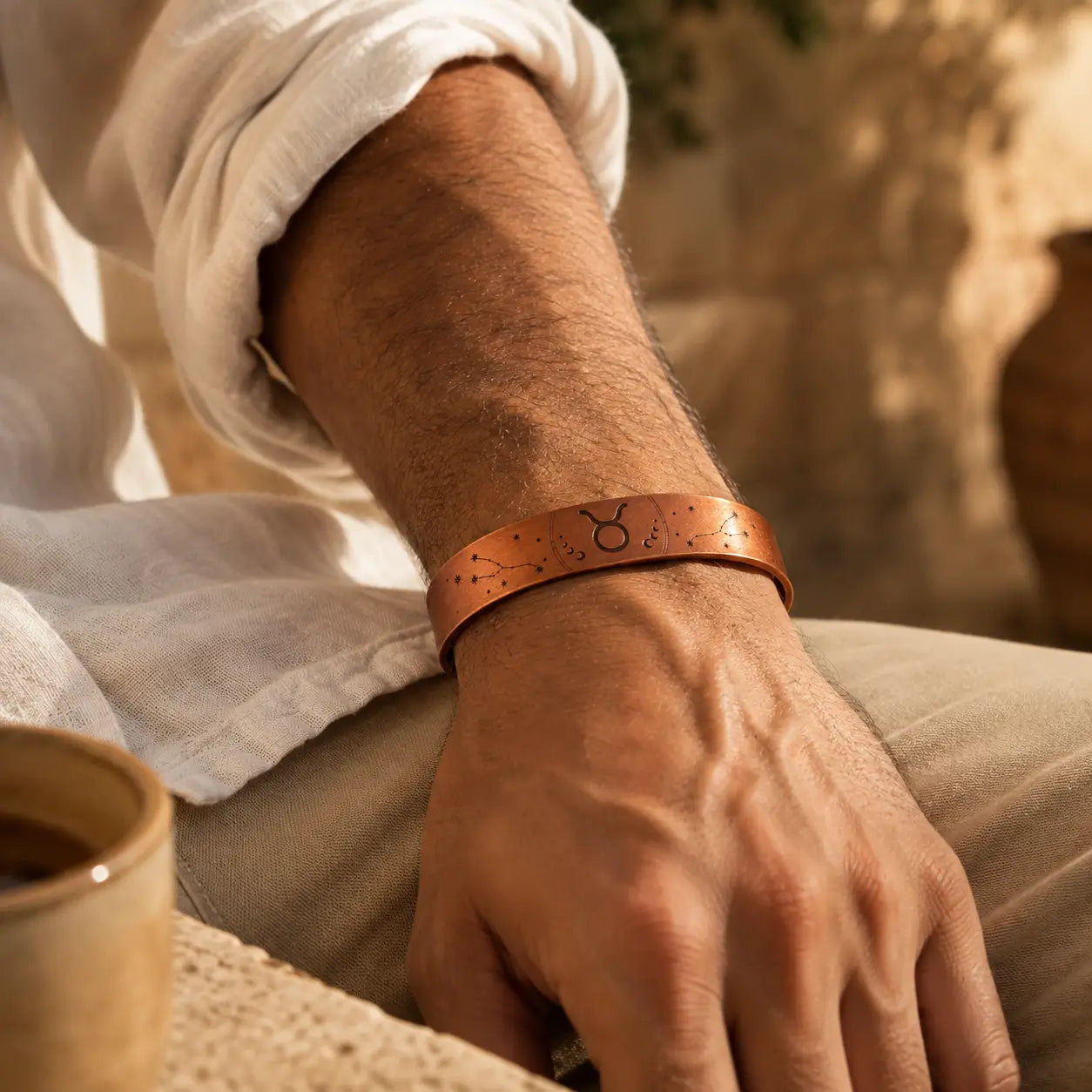 Bracelet Zodiaque Taureau en Cuivre Rouge