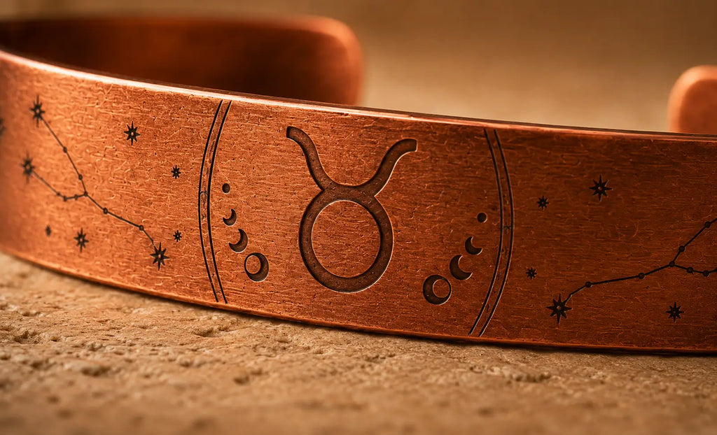 Bracelet Zodiaque Taureau en Cuivre Rouge