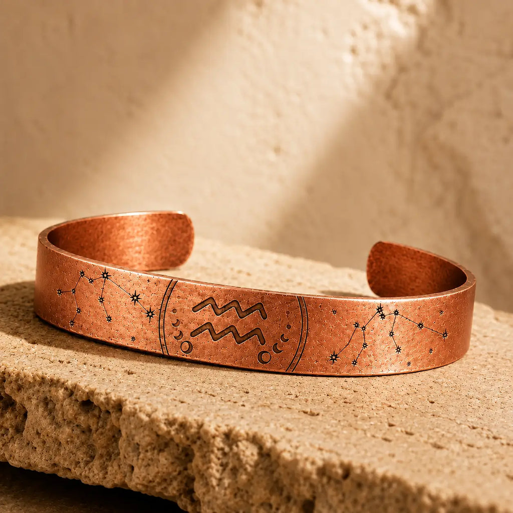 Bracelet Zodiaque Verseau en Cuivre Rouge
