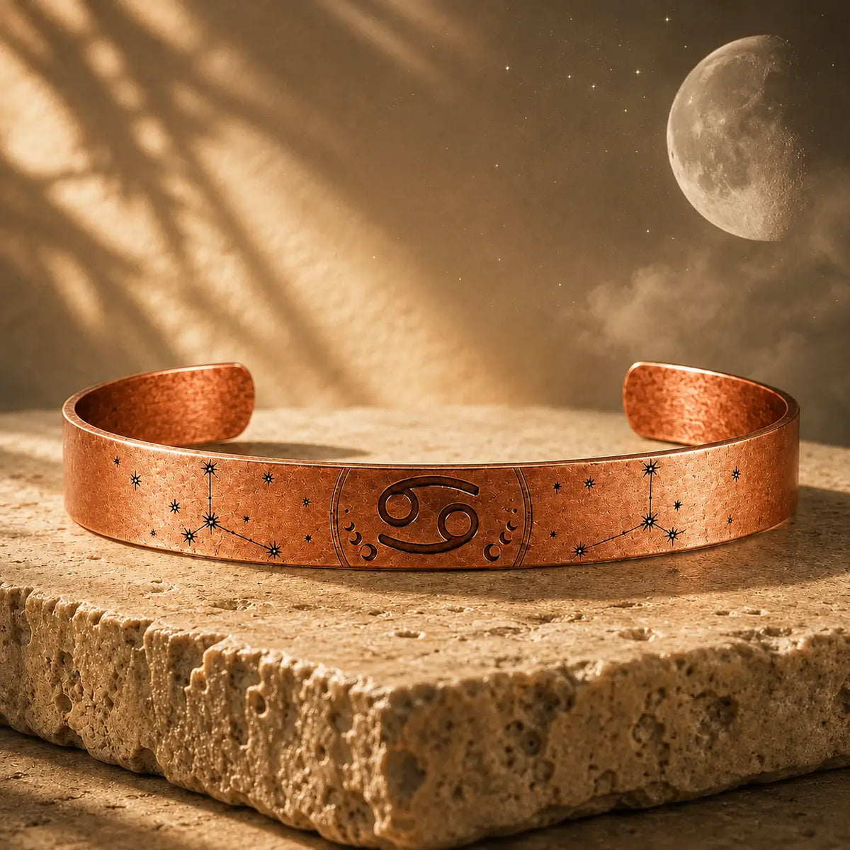 Bracelet Zodiaque Cancer en Cuivre Rouge