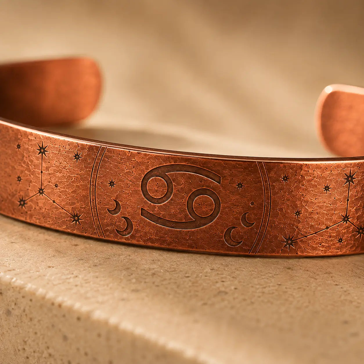 Bracelet Zodiaque Cancer en Cuivre Rouge