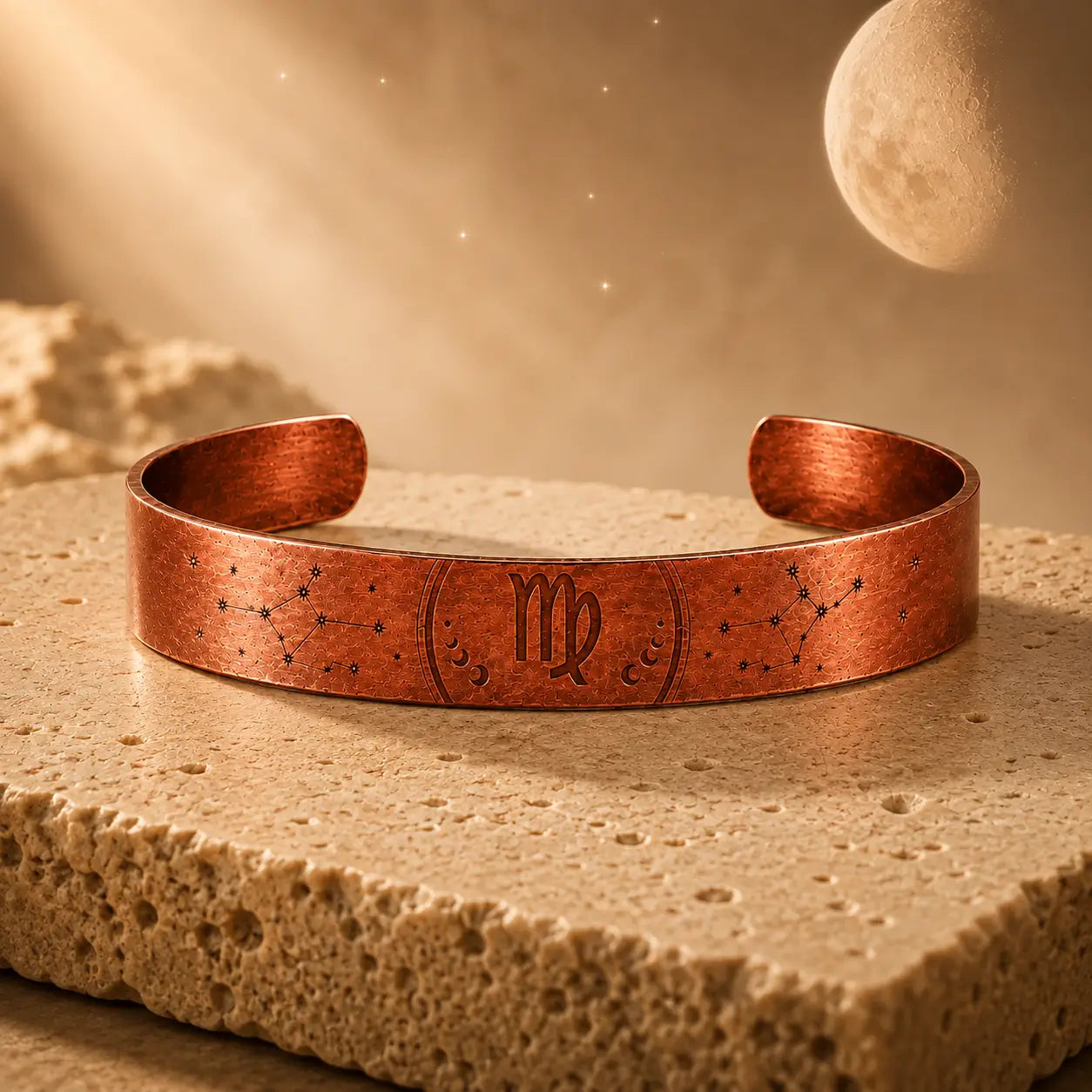 Bracelet Zodiaque Vierge en Cuivre Rouge