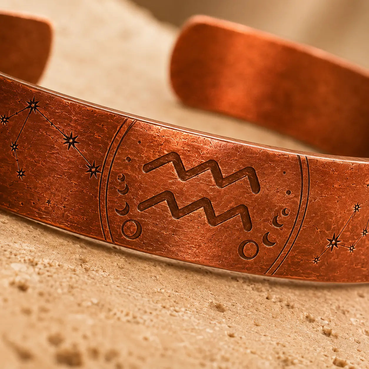 Bracelet Zodiaque Verseau en Cuivre Rouge