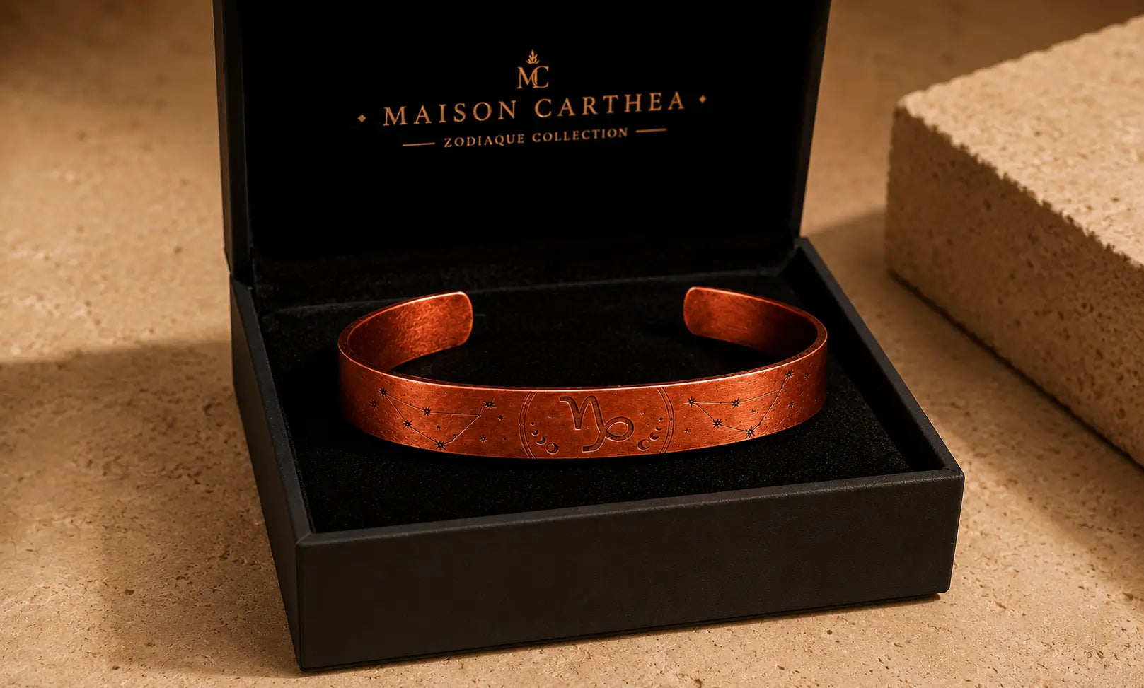 Bracelet Zodiaque Capricorne en Cuivre Rouge